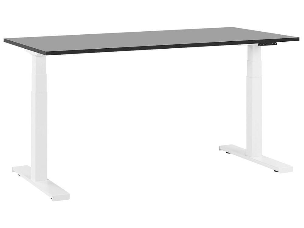 Beliani Elektricky nastaviteľný písací stôl 160 x 72 cm čierno-biely DESTIN II